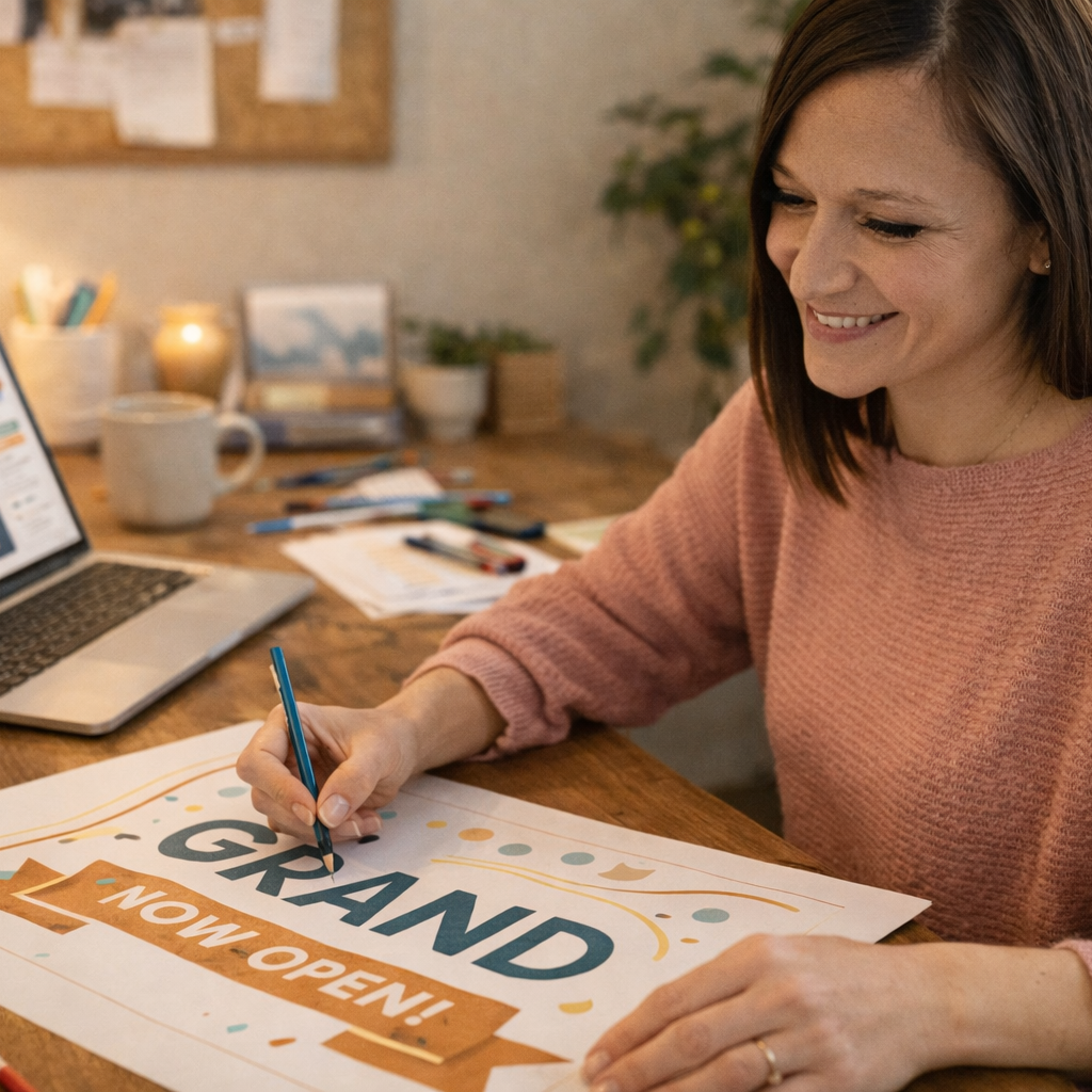 Drawing the grand opening design